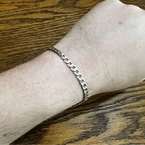 Vintage 925 Silver Curb Chain Bracelet